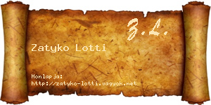 Zatyko Lotti névjegykártya